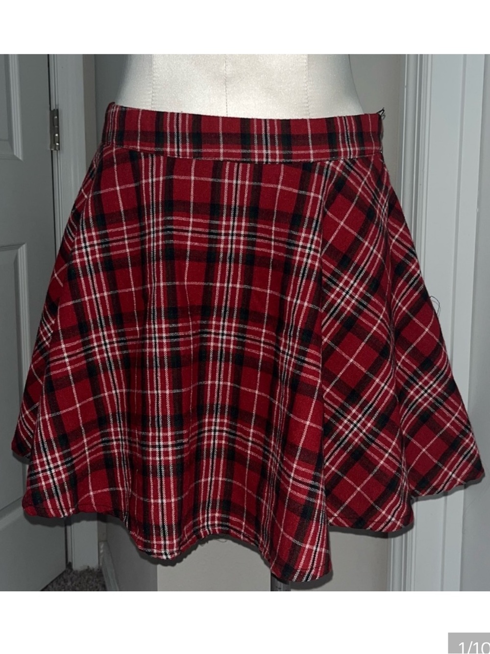 Tartan Red and Black plaid Skater Skirt